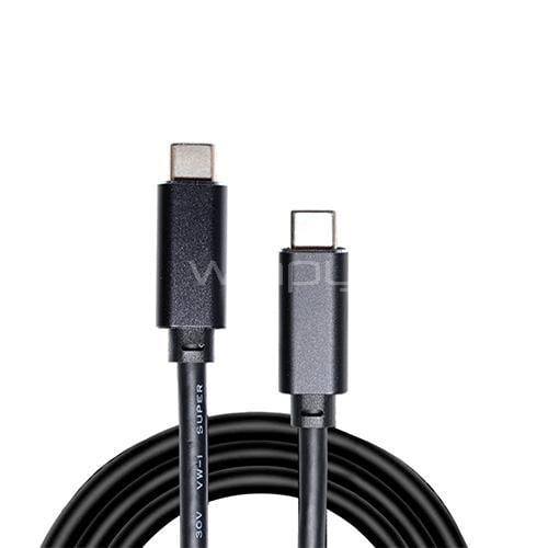 Cable USB-C a USB-C Exelink de 2 mts (100W, USB 3.2, Negro)