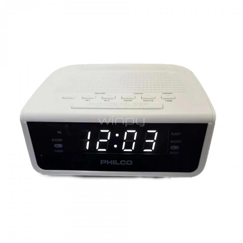 Radio Reloj y Alarma con Pantalla LCD Philco PAR2106 (FM, Blanco)