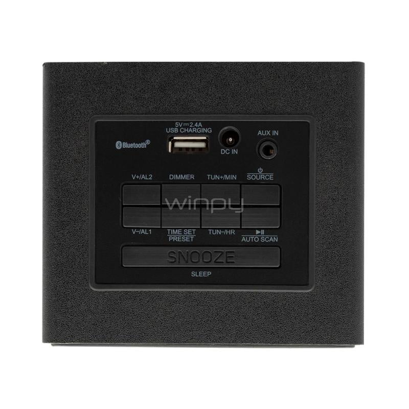 Radio Reloj y Alarma con Pantalla LED Philco PAR3206BT (Bluetooth, FM, Negro)