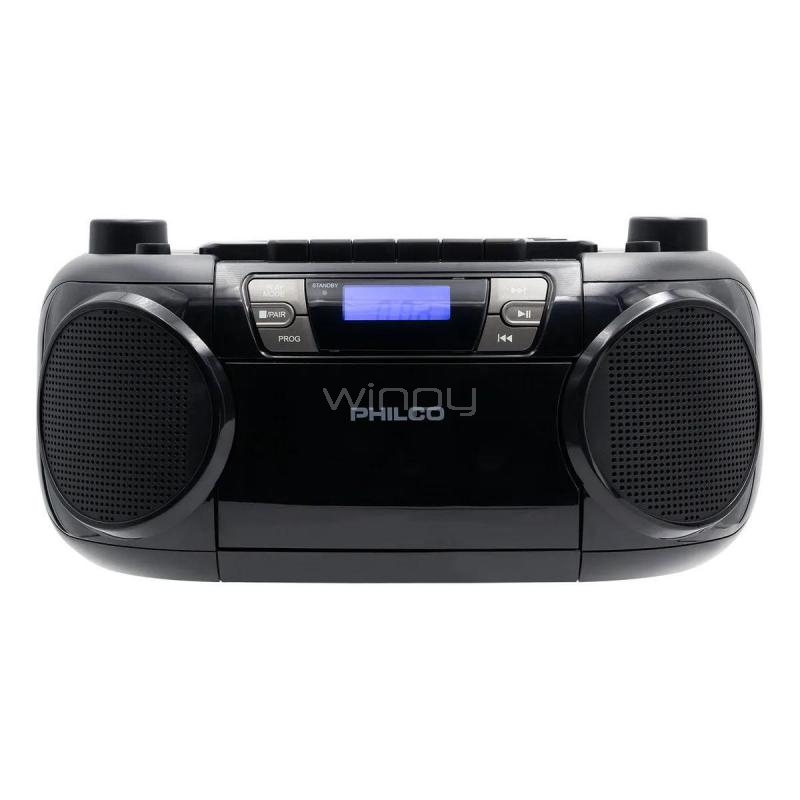 Radio Boombox Cassette CD BT PJC7000BT/BK Philco (Bluetooth, AM/FM, Negro)