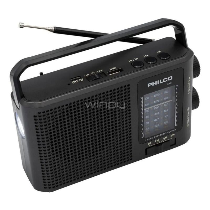Radio Multibanda Philco 32PLCICX67 (Bluetooth, AM/FM/SW, Negro)