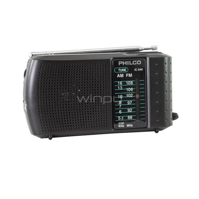 Radio Portátil con Audífonos Philco 32PRRICX40 (AM/FM, Negro)