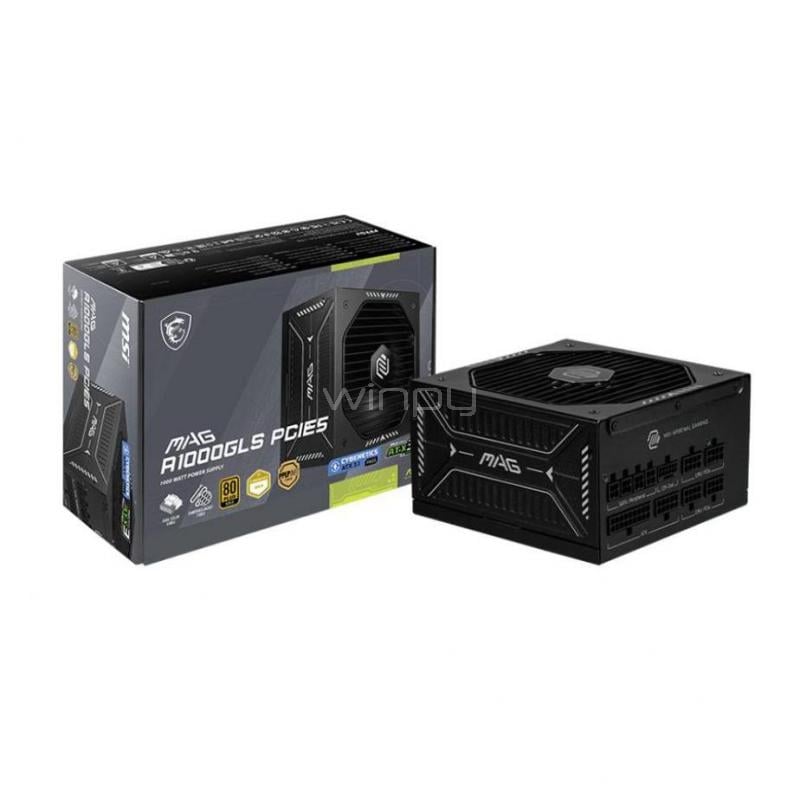 Fuente de Poder MSI MAG A1000GLS PCIE5 de 1000W (Certificada 80+ Gold, ATX 3.1)