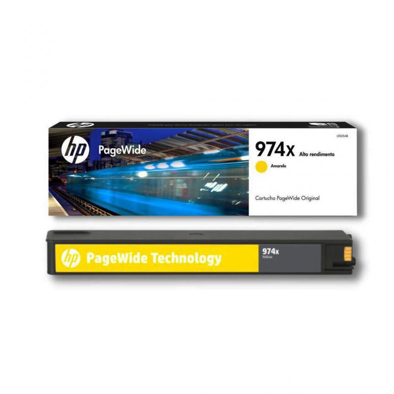 Cartucho original PageWide HP 974X alta capacidad amarillo