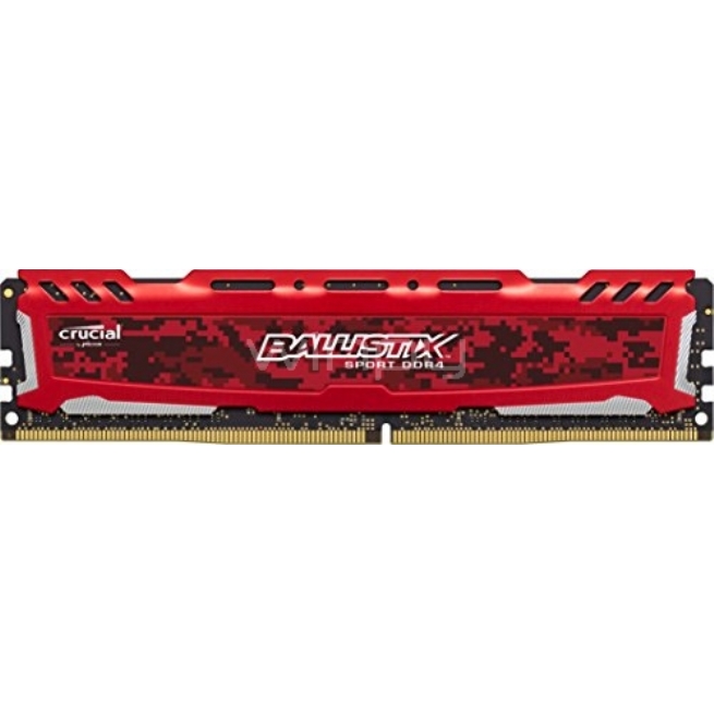 Memoria RAM Ballistix Sport LT de 8GB (2400MHz, DDR4, RED, DIMM)