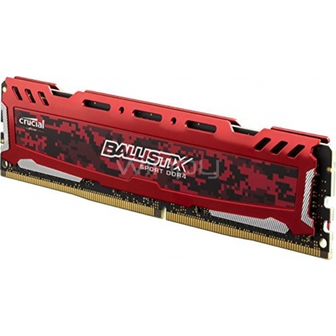 Memoria RAM Ballistix Sport LT de 8GB (2400MHz, DDR4, RED, DIMM)