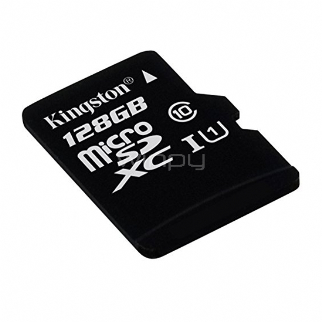 Tarjeta MicroSD Kingston  128GB (clase 10 UHS-I 45MB/s)