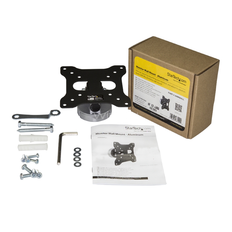 Soporte de pared para monitor - de aluminio - Montura VESA para Pantallas de hasta 27 Pulgadas - StarTech