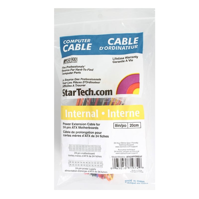 Cable 20cm ATX 2.01 extensor de alimentacion ATX 2.01 24pin - StarTech