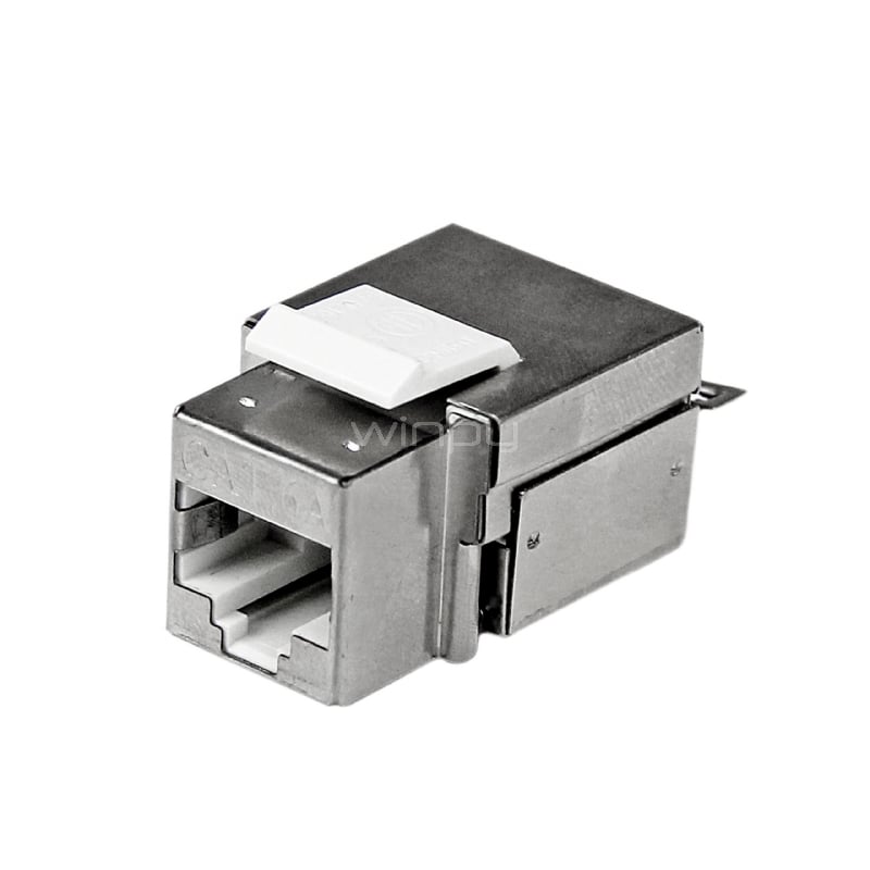 Jack Conector de Pared Módulo Keystone RJ45 Hembra Cat6a de Red Blindado - Blanco - Tipo 110 - StarTech