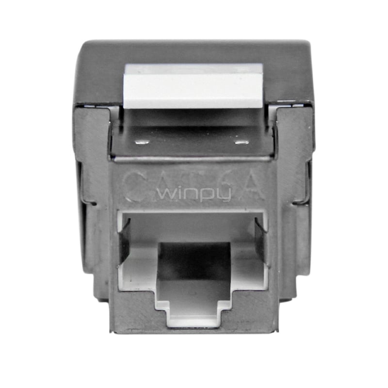 Jack Conector de Pared Módulo Keystone RJ45 Hembra Cat6a de Red Blindado - Blanco - Tipo 110 - StarTech