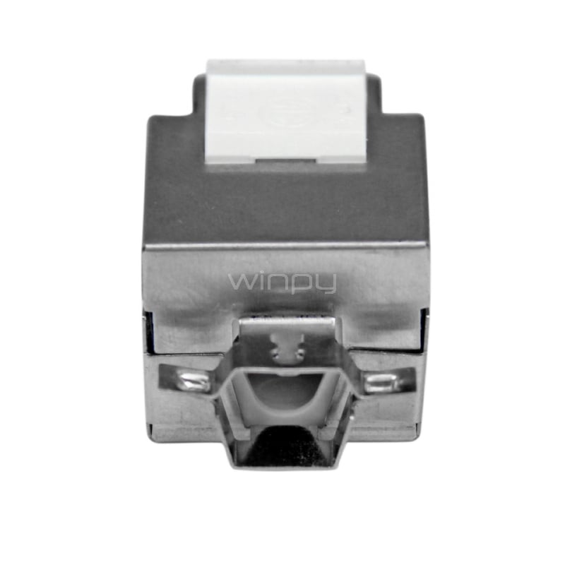 Jack Conector de Pared Módulo Keystone RJ45 Hembra Cat6a de Red Blindado - Blanco - Tipo 110 - StarTech