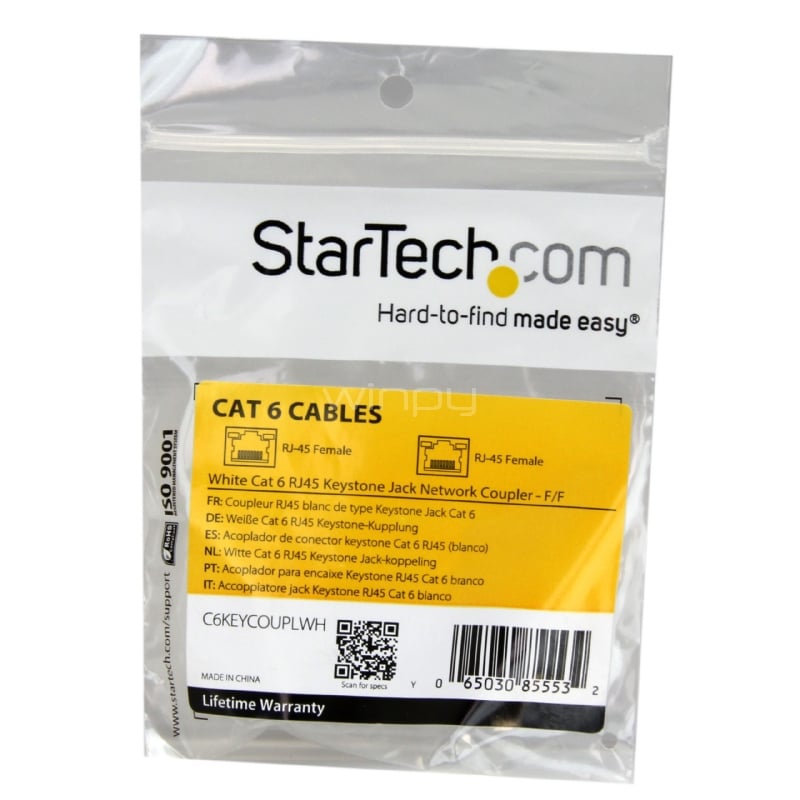 Acoplador Keystone de Cable de Red Ethernet Cat6 RJ45 - Hembra a Hembra - StarTech