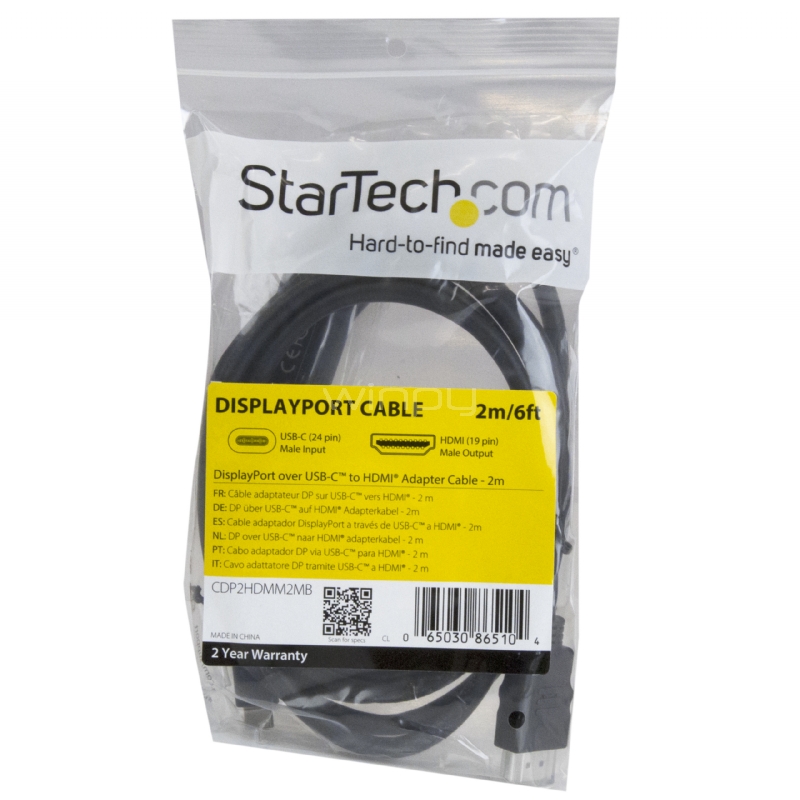 Cable Adaptador USB-C a HDMI - 2m - 4K a 30Hz - StarTech