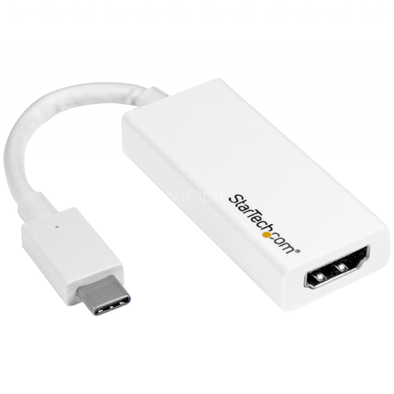 Adaptador de Video USB-C a HDMI - Conversor de Video USB 3.1 Type-C a HDMI - Blanco - StarTech