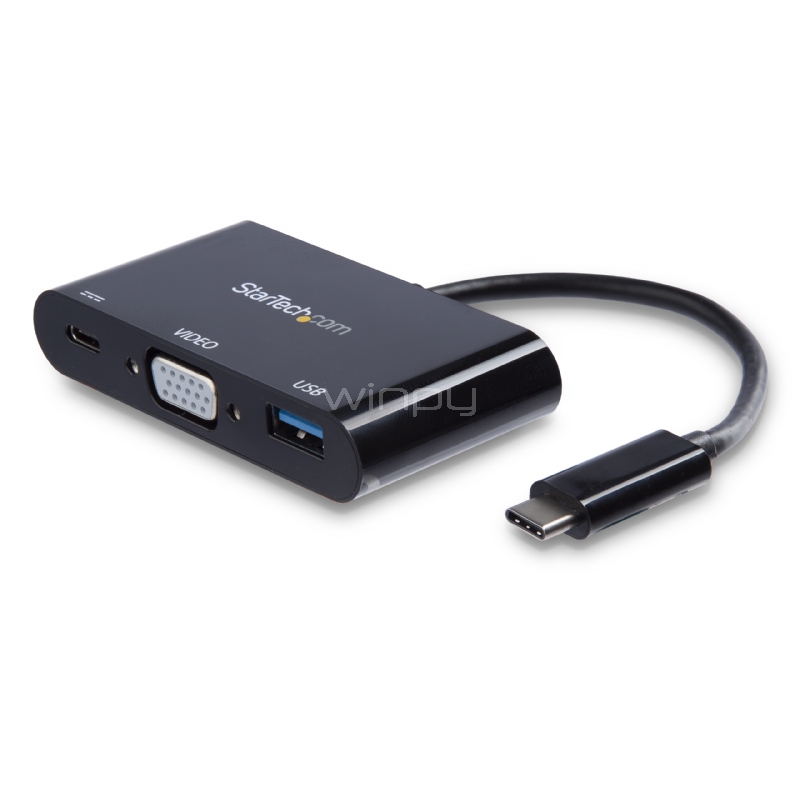 Adaptador Multifunción USB-C a VGA con Entrega de Potencia (Power Delivery) y Puerto USB-A - StarTech