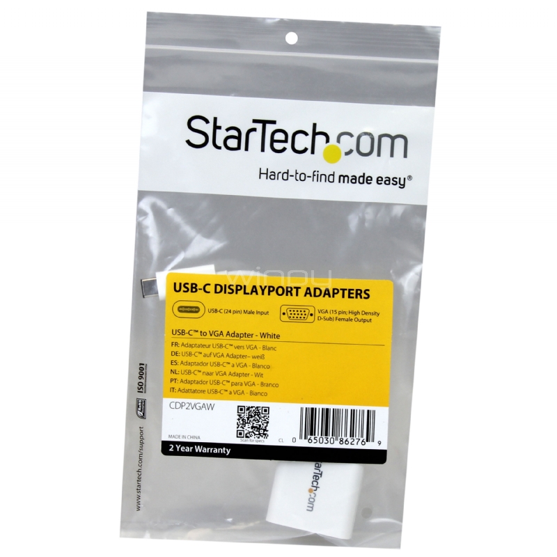 Adaptador USB-C a VGA - Blanco - StarTech