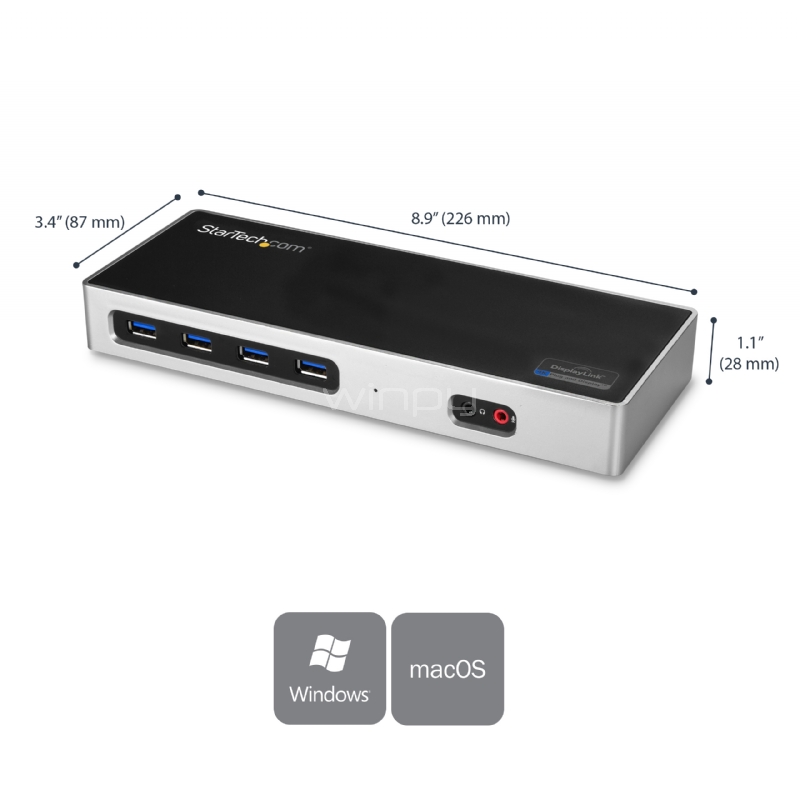 Docking Station 4K Dual con 6 Puertos  USB C / USB 3.0 - StarTech