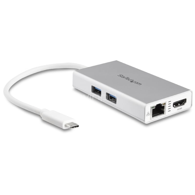 Adaptador USB-C Multifunción para Notebooks - con Entrega de Potencia - 4K HDMI - USB 3.0 - Blanco - StarTech