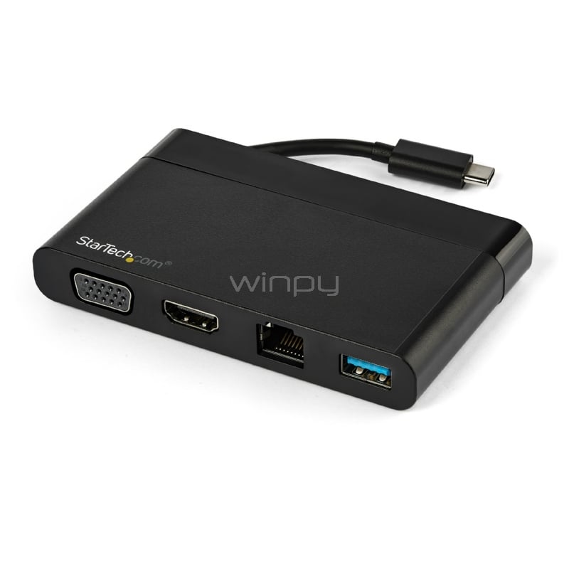 Adaptador Multipuertos USB-C 4K con HDMI y VGA - Mac Win Chrome - 1x USB-A - GbE - Portátil - Docking Station USB Tipo C - StarTech