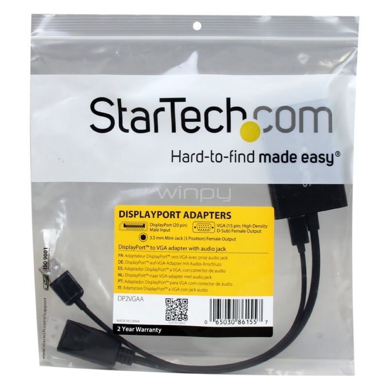 Adaptador de Video DisplayPort a VGA con audio - StarTech