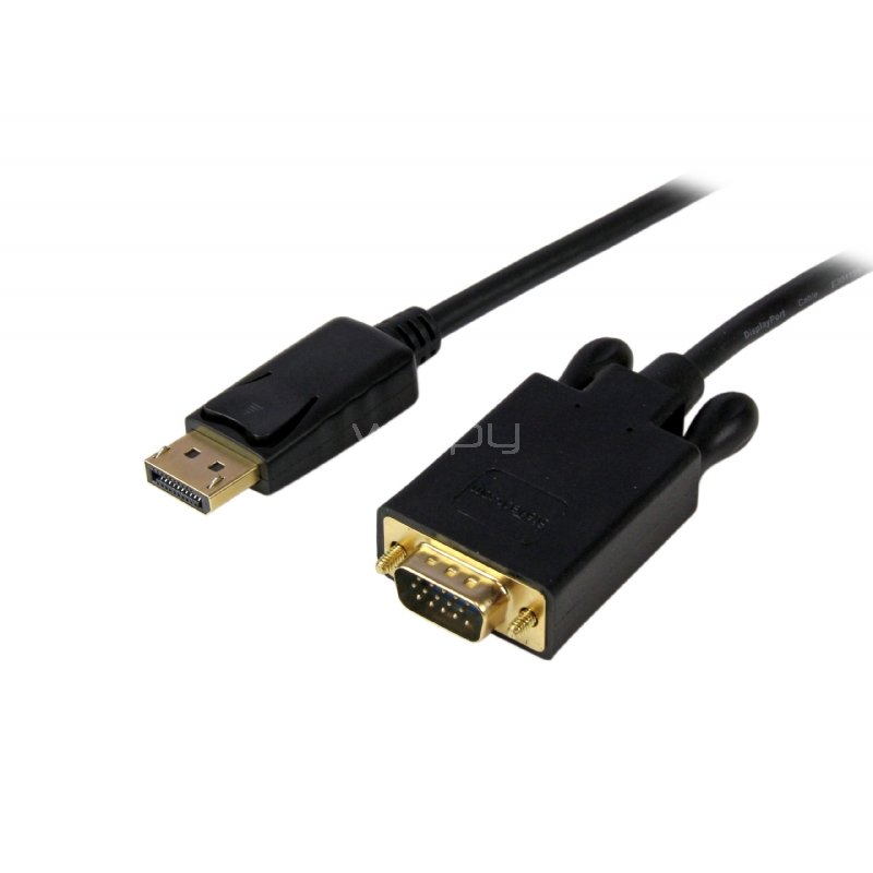 Cable 1,8m de Video Adaptador Conversor DisplayPort DP a VGA -  Convertidor Activo - 1080p - Negro - StarTech