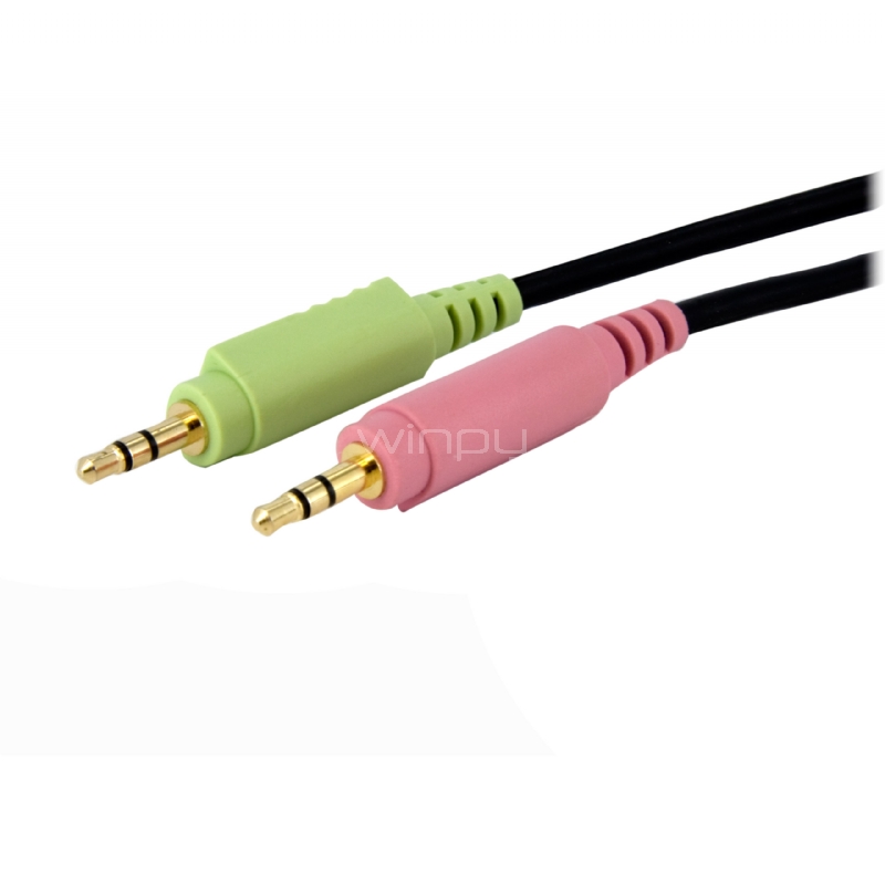 Cable de 1,8m para Switch Conmutador KVM 4en1 DVI-D Dual Link Doble Enlace USB con Audio Micrófono - StarTech