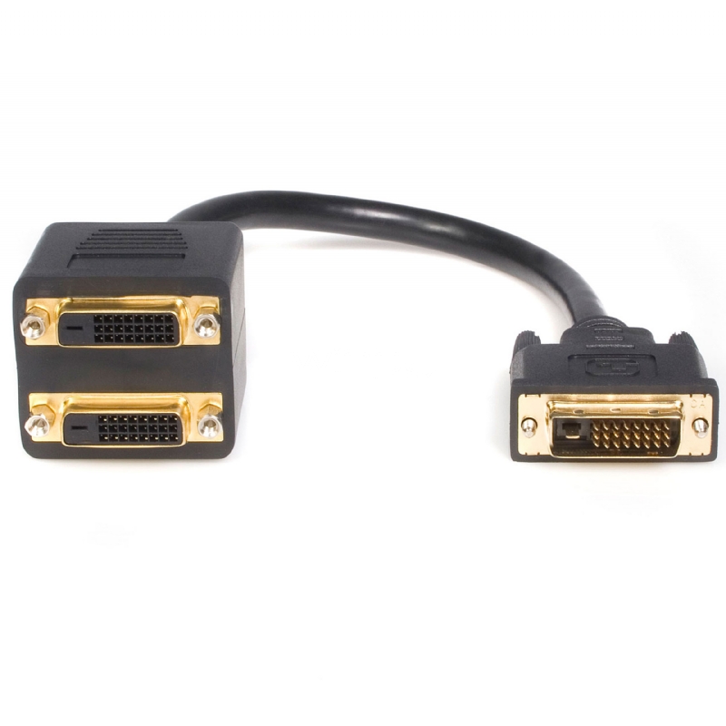 Cable Duplicador Divisor de video DVI-D de 2 Puertos Salidas  - Multiplicador Bifurcador Splitter - 2x Hembra DVI-D - StarTech
