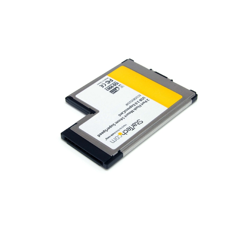 Tarjeta Adaptador ExpressCard/54 USB 3.0 SuperSpeed de 2 Puertos con UASP - Montaje al Ras - Flush Mount - StarTech