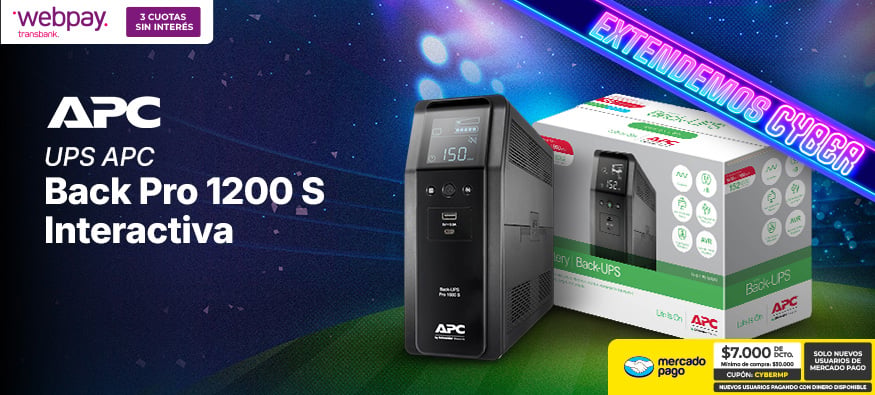 UPS APC Back Pro Interactiva 1.2kVA/ 720W