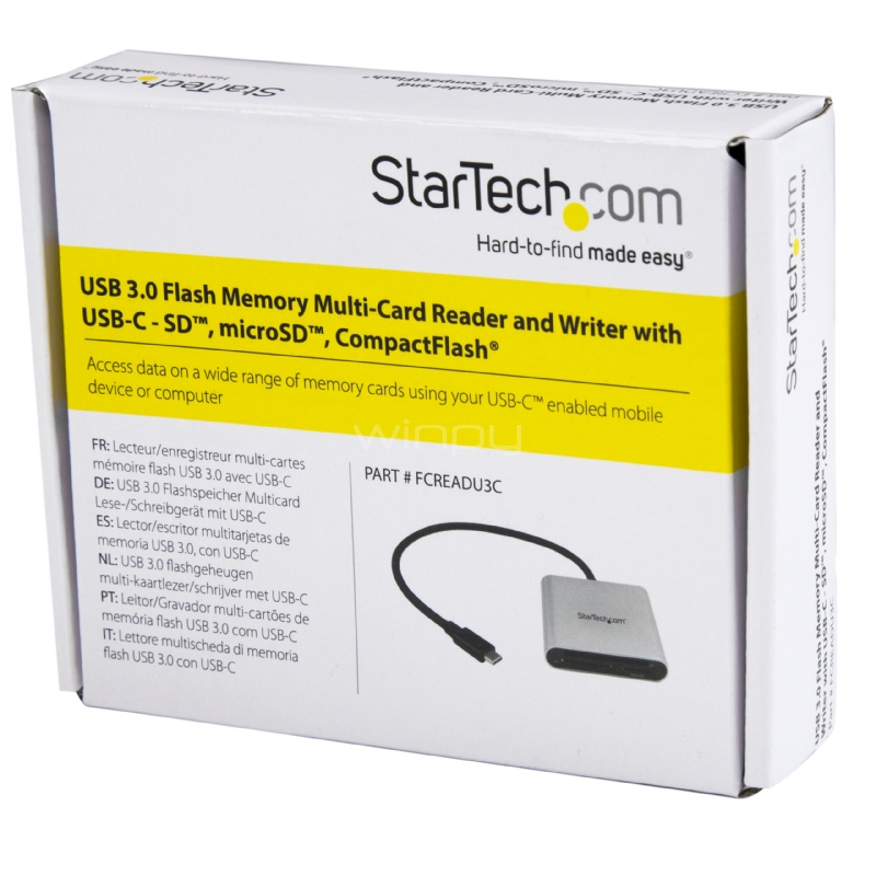 Lector Grabador USB 3.0 de Tarjetas de Memoria SD, Micro SD, CompactFlash - Adaptador USB-C a Tarjetas Flash - StarTech