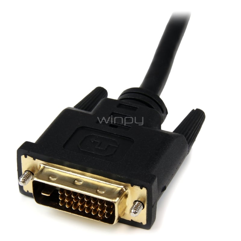 Adaptador de 20cm HDMI a DVI - DVI-D Macho - HDMI Hembra - Cable Conversor de Video - Negro - StarTech