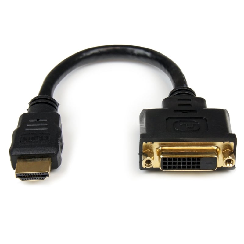 Adaptador de 20cm HDMI a DVI - DVI-D Hembra - HDMI Macho - Cable Conversor de Video - Negro - StarTech