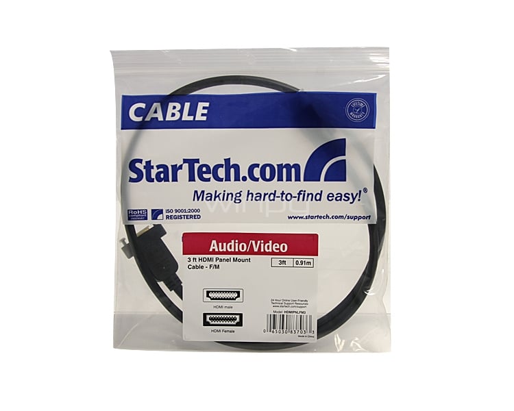 Cable HDMI de 91cm para montaje en Panel - Hembra a Macho - StarTech