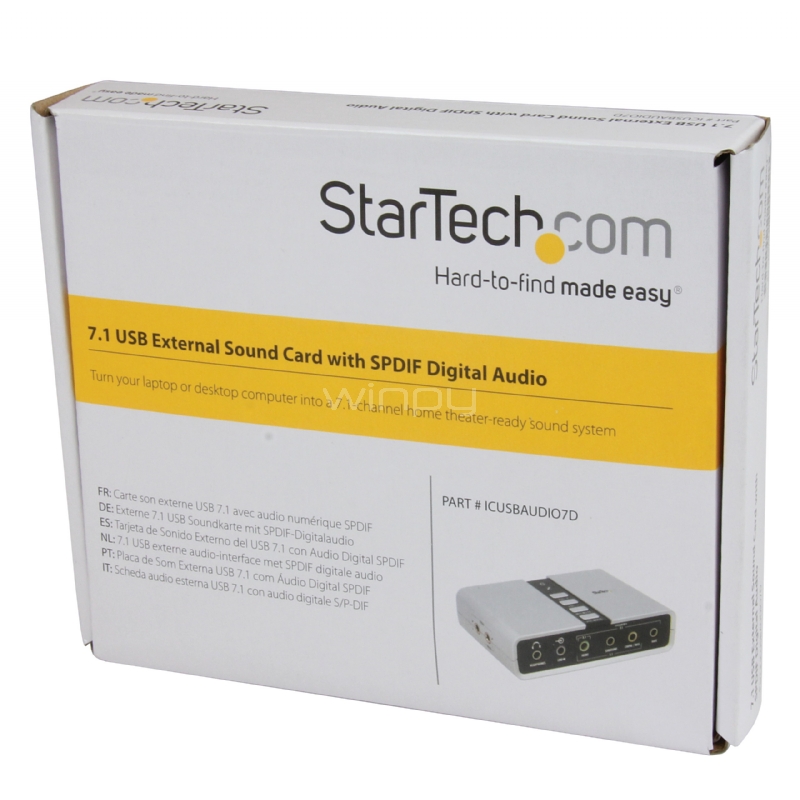 Tarjeta de Sonido 7.1 USB Externa Adaptador Conversor puerto SPDIF Audio Digital Óptico - StarTech
