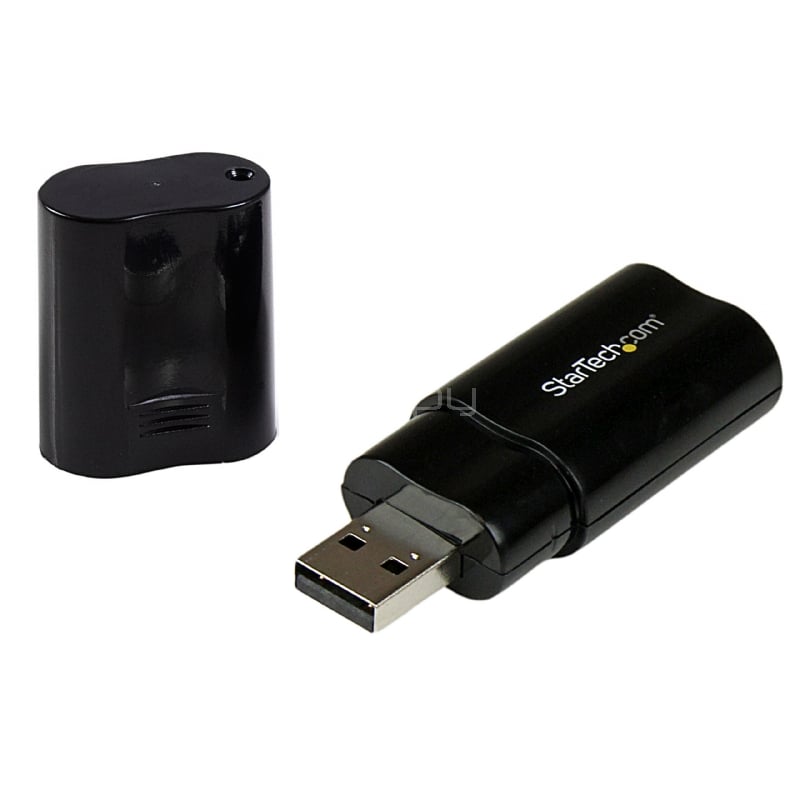 Tarjeta de Sonido Estéreo USB Externa Adaptador Conversor - Negro - StarTech