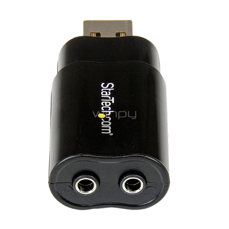 Tarjeta de Sonido Estéreo USB Externa Adaptador Conversor - Negro - StarTech