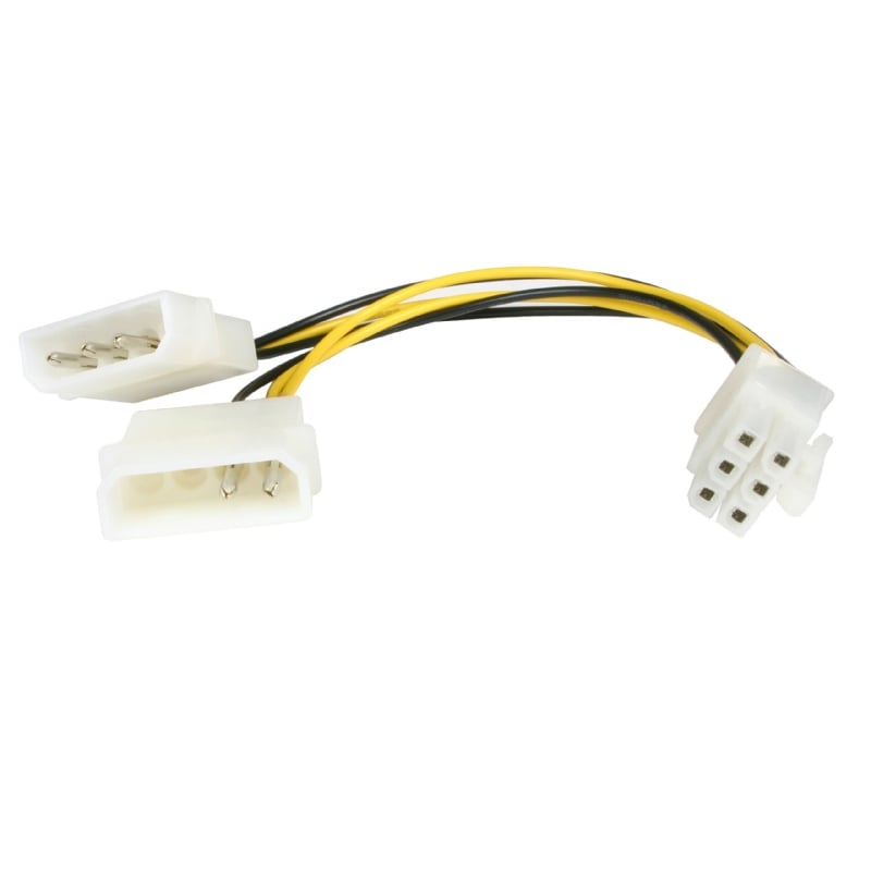 Cable de 15cm Adaptador de Alimentación de LP4 a PCI Express de 6 Pines para tarjeta de video - StarTech