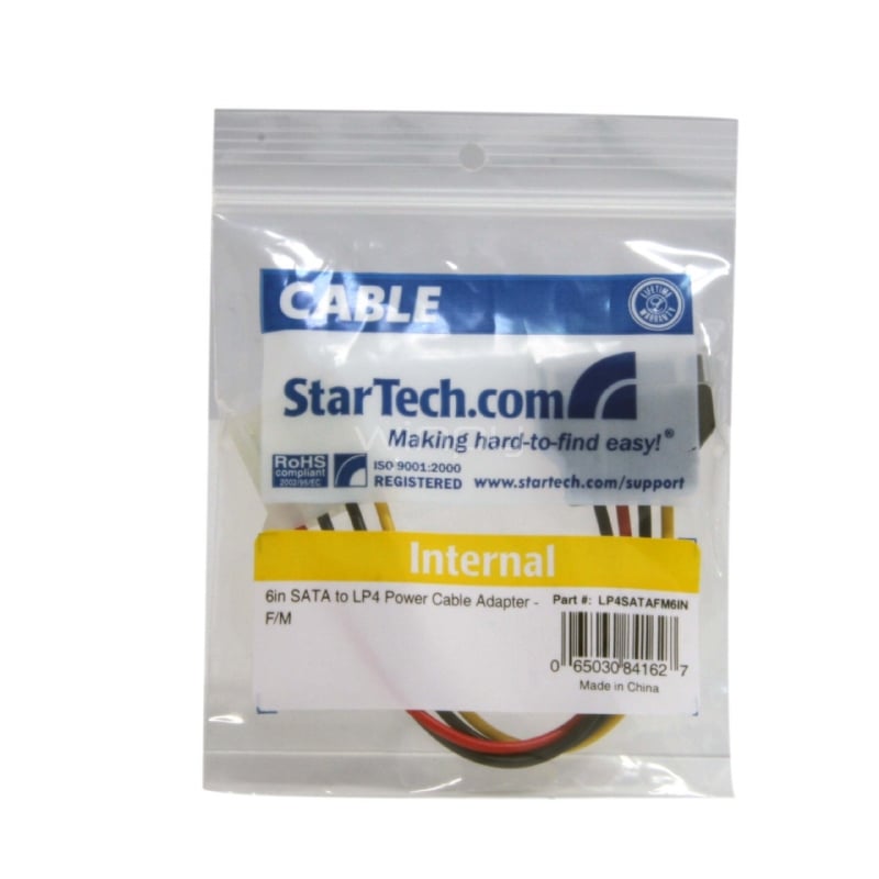Cable de Alimentación de 15cm Adaptador Molex LP4 a SATA - Hembra a Macho - StarTech