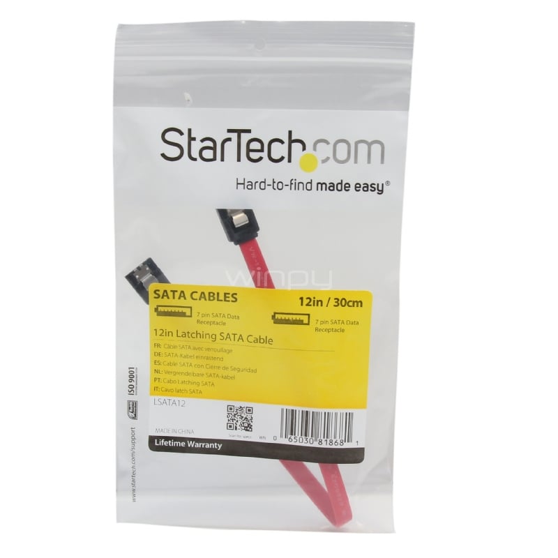Cable SATA con Cierre de Seguridad de 12 pulgadas - StarTech