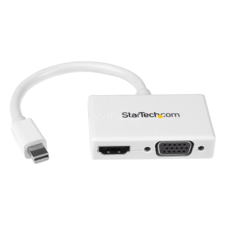 Adaptador Mini DP de Audio/Video para Viajes - Conversor Mini DisplayPort a HDMI o VGA - 1080p Blanco - StarTech