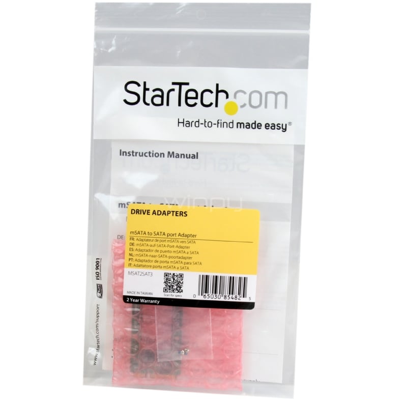 Adaptador mSATA a SATA para Disco Duro o SSD - Tarjeta Conversora Mini SATA a SATA - StarTech