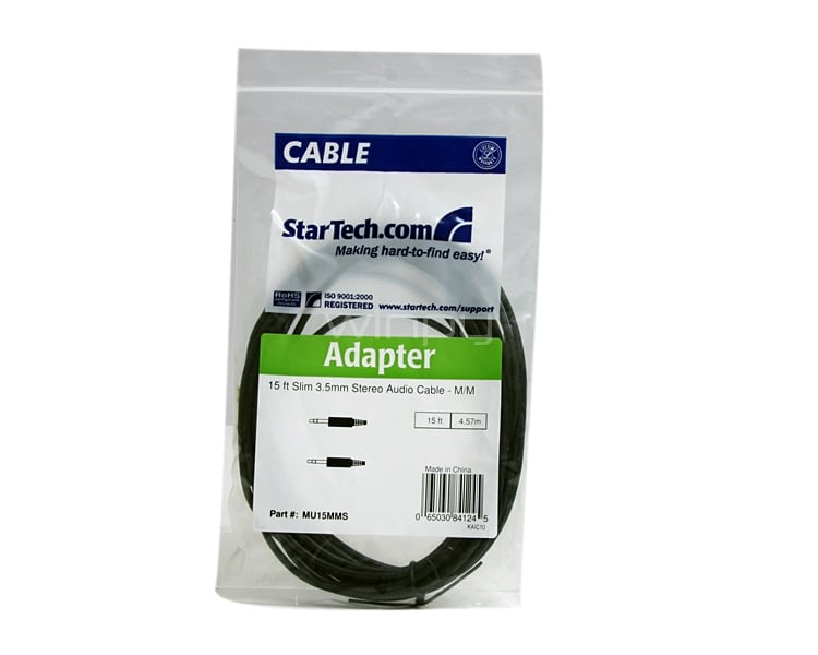 Cable Delgado de 4.5m de Audio Estéreo Mini Jack de 3.5mm Macho a Macho - StarTech