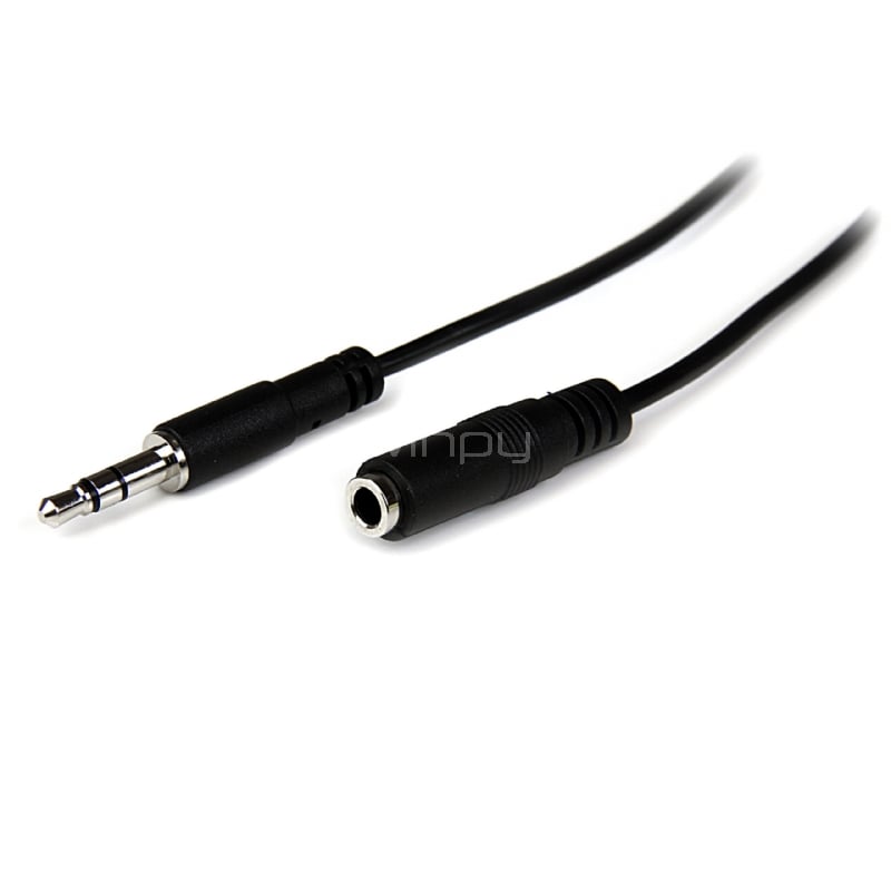 Cable de 2m de Extensión Alargador de Auriculares Mini-Jack 3,5mm Estéreo Macho a Hembra - Delgado - StarTech