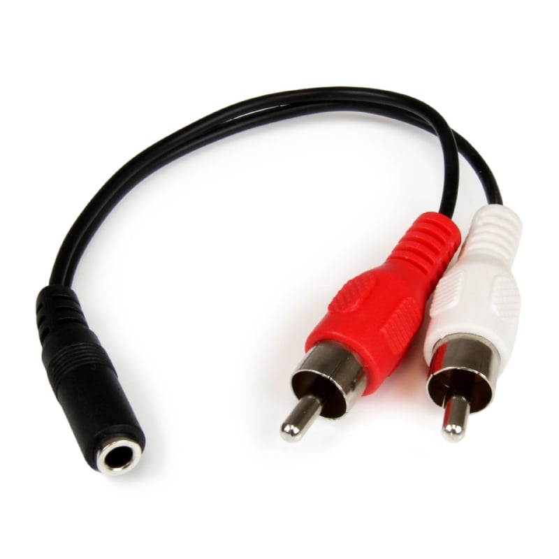 Cable Adaptador de 15cm de Audio Estéreo Mini Jack de 3,5mm Hembra a 2x RCA Macho - StarTech