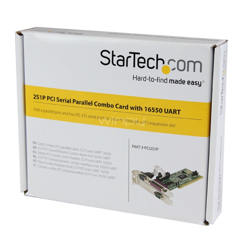 Tarjeta Adaptadora PCI de 2 Puertos Seriales DB9 UART 16550 RS232 y un Puerto Paralelo LPT - 2x DB9 Macho - 1x DB25 - StarTech