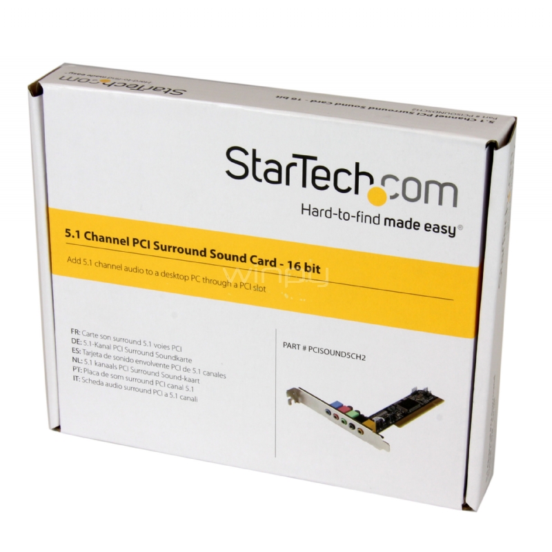 Tarjeta de Sonido PCI con Sonido Envolvente Surround de 5.1 Canales - StarTech