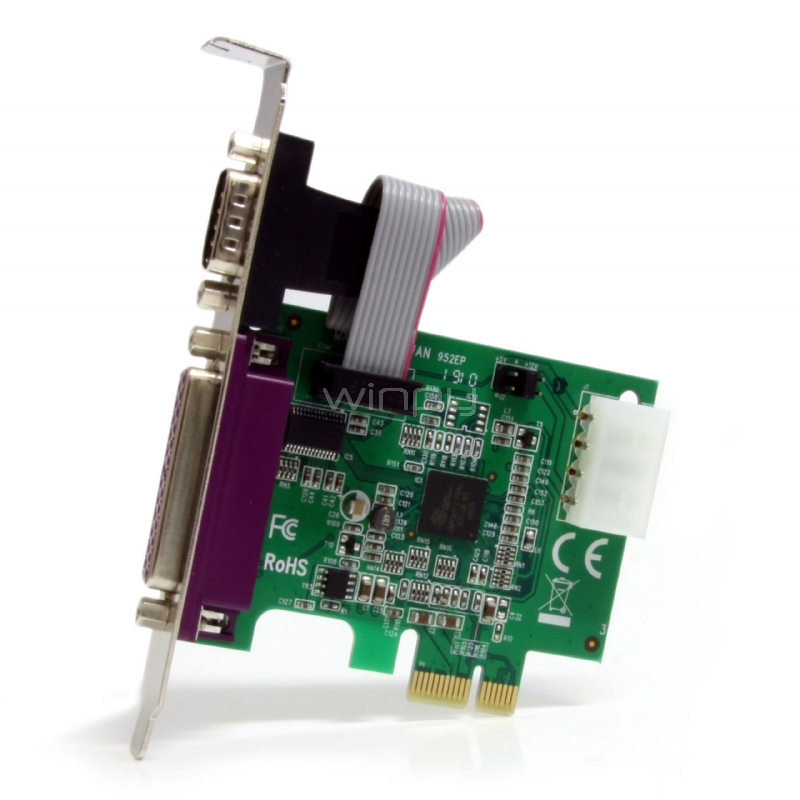 Adaptador Tarjeta PCI-Express  un puerto Paralelo y un puerto Serial DB25 DB9 - UART16950 - StarTech