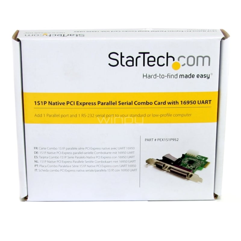 Adaptador Tarjeta PCI-Express  un puerto Paralelo y un puerto Serial DB25 DB9 - UART16950 - StarTech