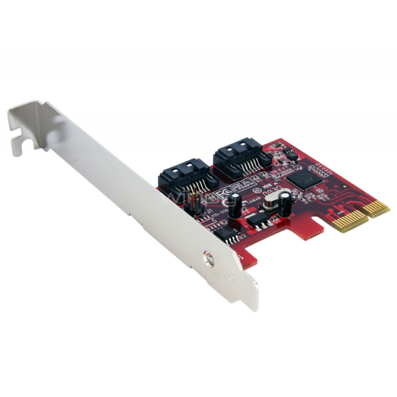 Tarjeta Adaptadora Controladora PCI Express PCIe 2 Puertos SATA Internos - SATA III - StarTech